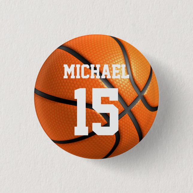 Badge Rond 2,50 Cm Basket-ball Votre nom (Devant)