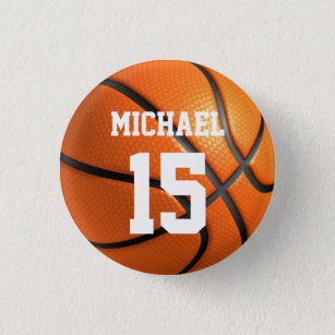 Badge Rond 2,50 Cm Basket-ball Votre nom