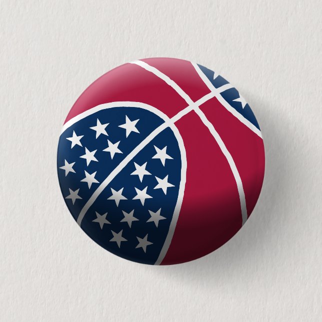 Badge Rond 2,50 Cm Basketball du 4 juillet (Devant)