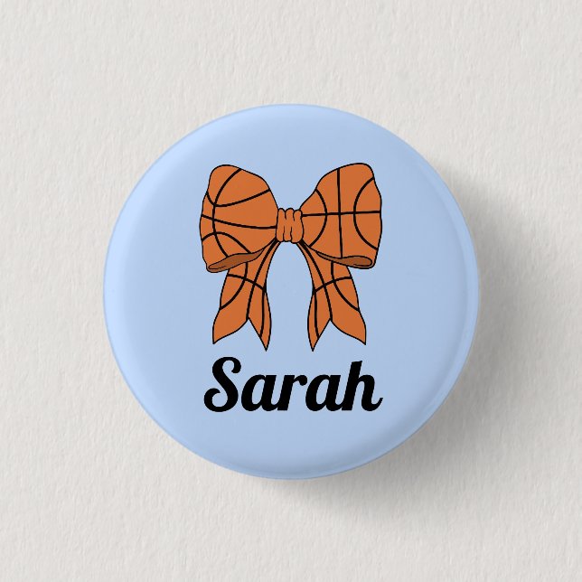 Badge Rond 2,50 Cm Basketball Ribbon Bow Custom Button (Devant)