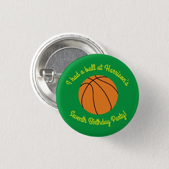 Badge Rond 2,50 Cm Basketball Sports Anniversaire (Devant & derrière)