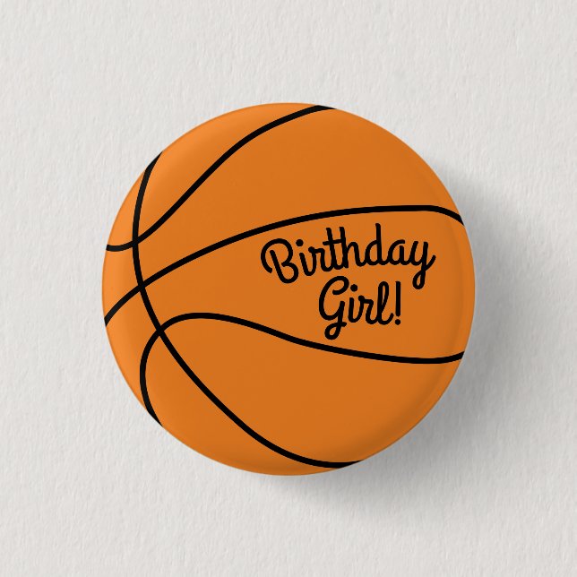 Badge Rond 2,50 Cm Basketball Sports Anniversaire Fille Party Bouton (Devant)