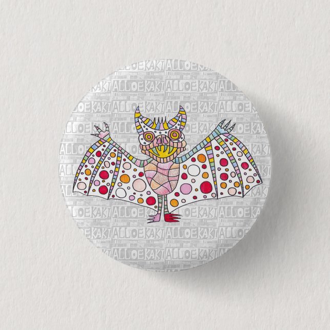 Badge Rond 2,50 Cm Bat (Devant)