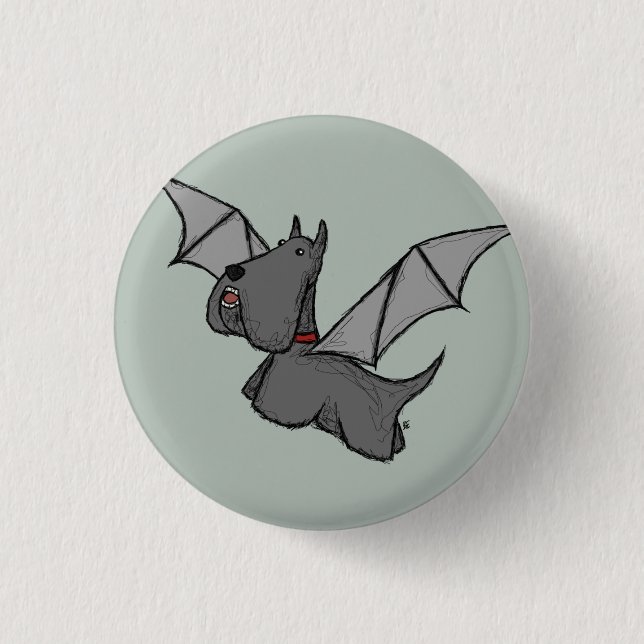 Badge Rond 2,50 Cm Bat Dog (Devant)