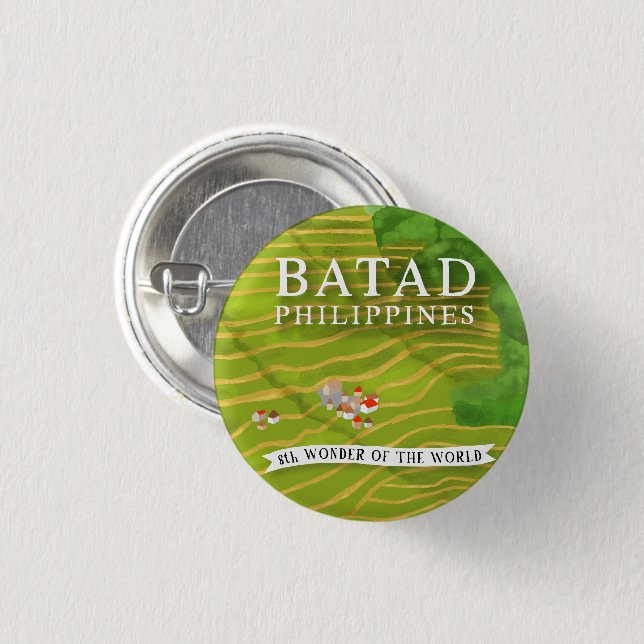 Badge Rond 2,50 Cm Batad Philippines (Devant & derrière)
