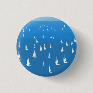 Badge Rond 2,50 Cm Bateaux à voile en mer bleu profond - Regatta Bate