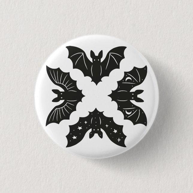 Badge Rond 2,50 Cm Bats (Devant)