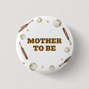 Badge Rond 2,50 Cm Batter Up Fête de Naissance de Baseball pour Maman