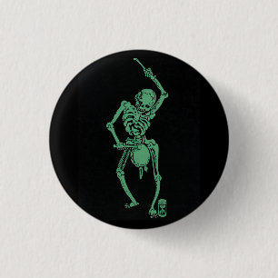 Badge Rond 2,50 Cm Batteur rétro Skeletal