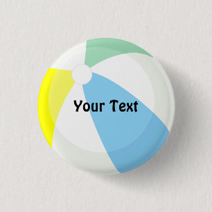 Badge Rond 2,50 Cm Beach Ball Pool Party Nom personnalisé ou jeu Cha