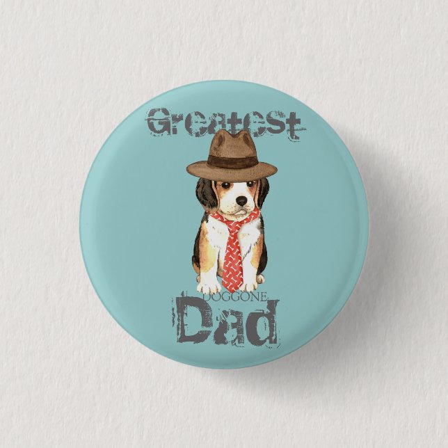 Badge Rond 2,50 Cm Beagle papa (Devant)