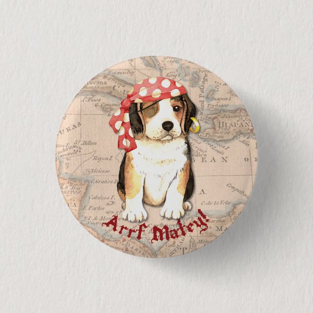 Badge Rond 2,50 Cm Beagle Pirate (Devant)