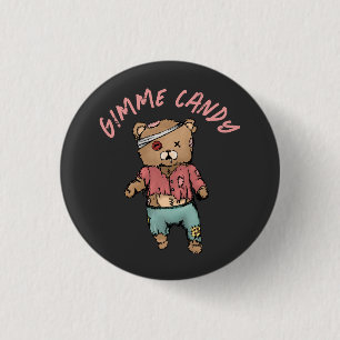 Badge Rond 2,50 Cm Bear en Teddy rose mignonne Zombie Gimme Candy Hal