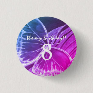 Badge Rond 2,50 Cm Beau bouton de papillon c'est mon anniversaire 8