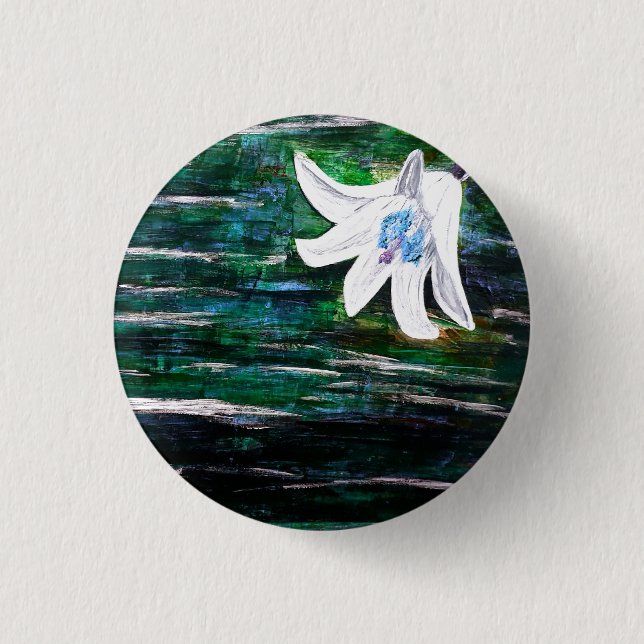 Badge Rond 2,50 Cm Beau bouton Flower (Devant)