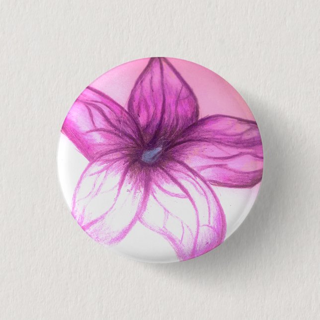 Badge Rond 2,50 Cm Beau bouton Flower (Devant)