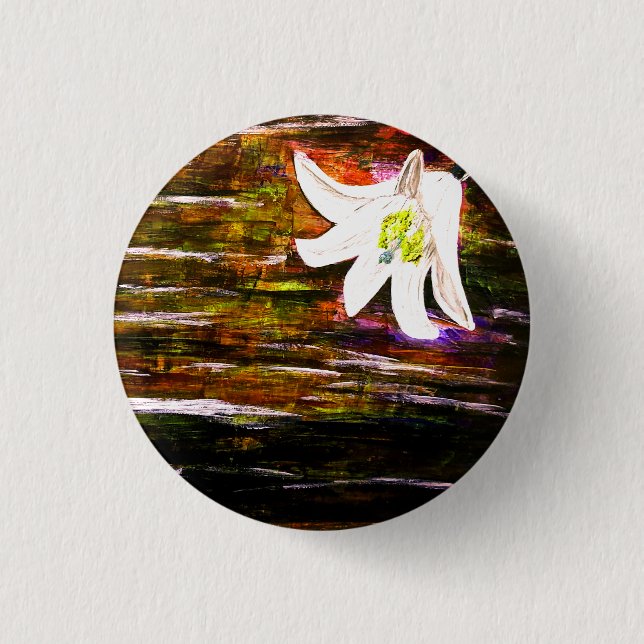 Badge Rond 2,50 Cm Beau bouton Flower (Devant)
