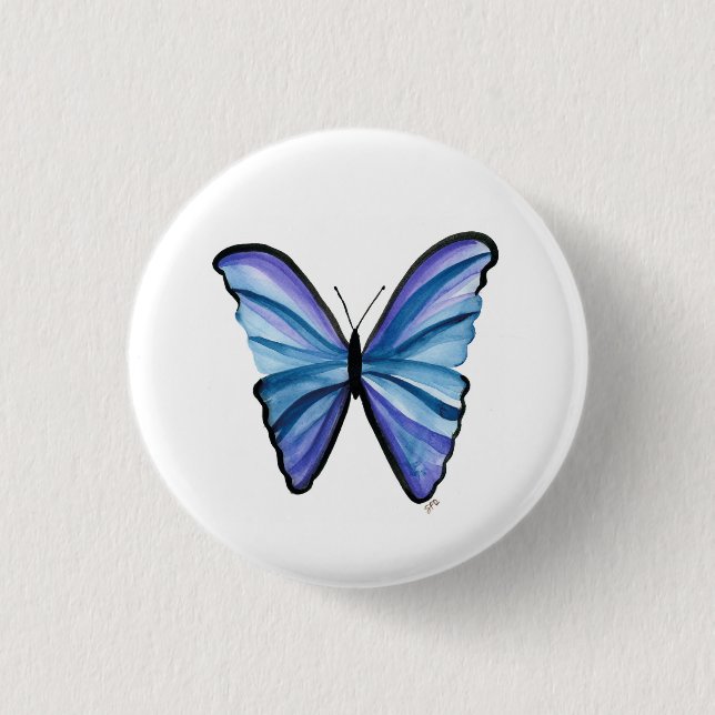 Badge Rond 2,50 Cm Beau bouton papillon, épingle (Devant)