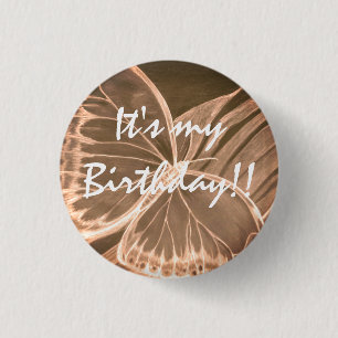 Badge Rond 2,50 Cm Beau Button Papillon C'est mon anniversaire ! !