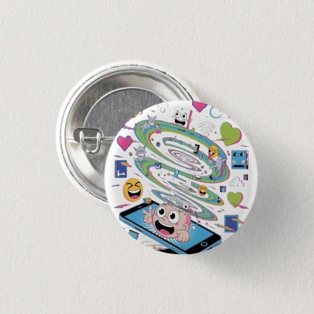 Badge Rond 2,50 Cm Beau Chaos  (Devant & derrière)