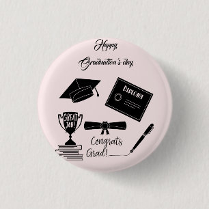 Badge Rond 2,50 Cm Beau Joyeux Joyeux jour de Graduations