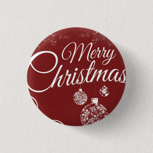 Badge Rond 2,50 Cm Beau papier peint rouge avec décorations de Noël
