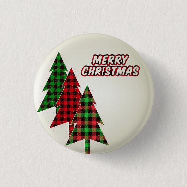 Badge Rond 2,50 Cm Beau sapin de Noël impressionnant (Devant)