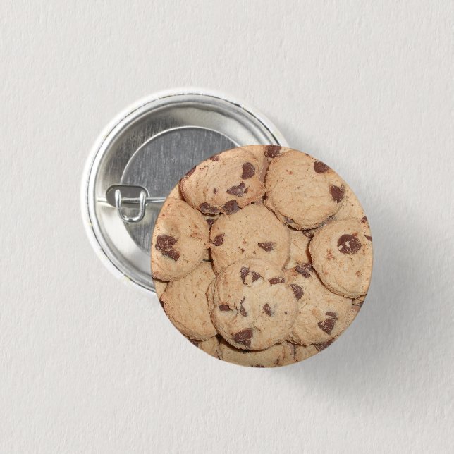 Badge Rond 2,50 Cm Beaucoup de petits cookies à chips au chocolat (Devant & derrière)