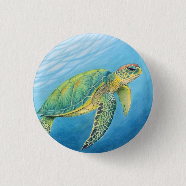 Badge Rond 2,50 Cm Beauté de la tortue (Devant)