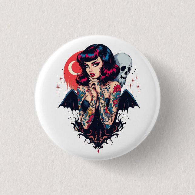 Badge Rond 2,50 Cm Beauté de l'aile de chaume (Devant)