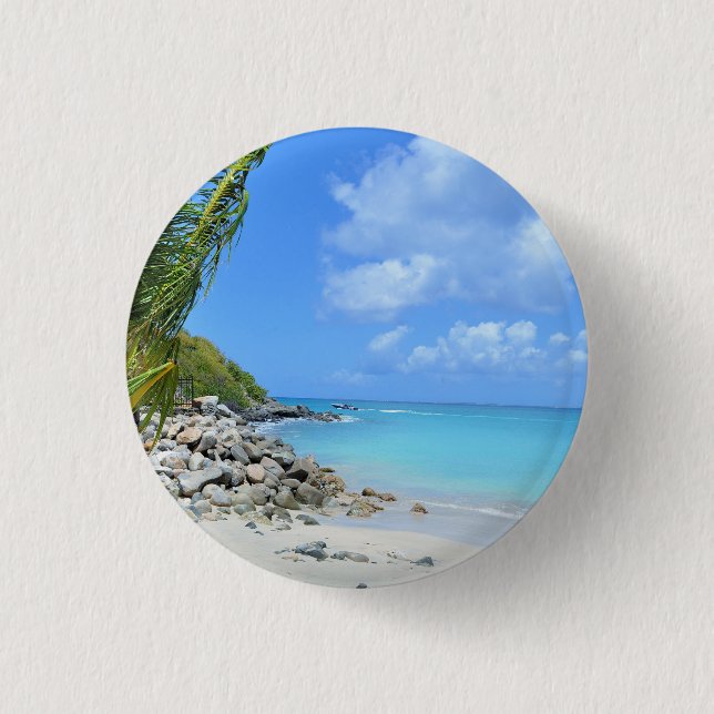 Badge Rond 2,50 Cm Beautiful Turquoise Tropical Beach (Devant)