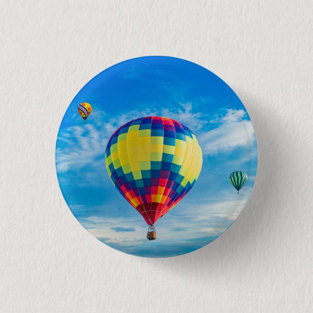Badge Rond 2,50 Cm Beaux Ballons à air chaud (Devant)