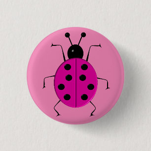 Badge Rond 2,50 Cm Beaux coccinelles colorées, charme chanceux
