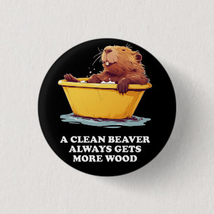 Badge Rond 2,50 Cm Beaver Lover