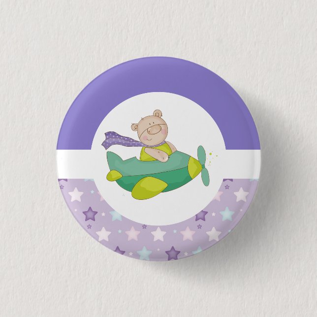 Badge Rond 2,50 Cm Bébé adorable Teddy Ours (Devant)
