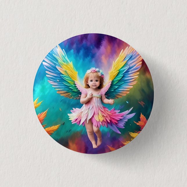 Badge Rond 2,50 Cm Bébé Bébé Ange ailes Art-38424 (Devant)