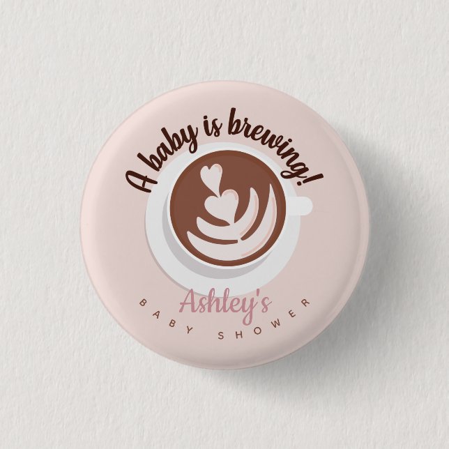 Badge Rond 2,50 Cm Bébé brasse Café Brunch Baby shower Saupoudrer (Devant)