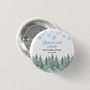 Badge Rond 2,50 Cm Bébé d'hiver Il fait froid dehors Baby Shower