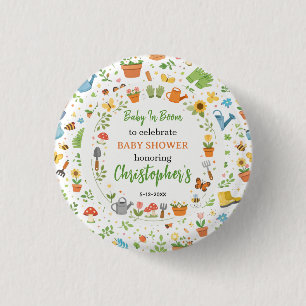 Badge Rond 2,50 Cm Bébé en fleurs Jardin Baby Shower Douce Florale