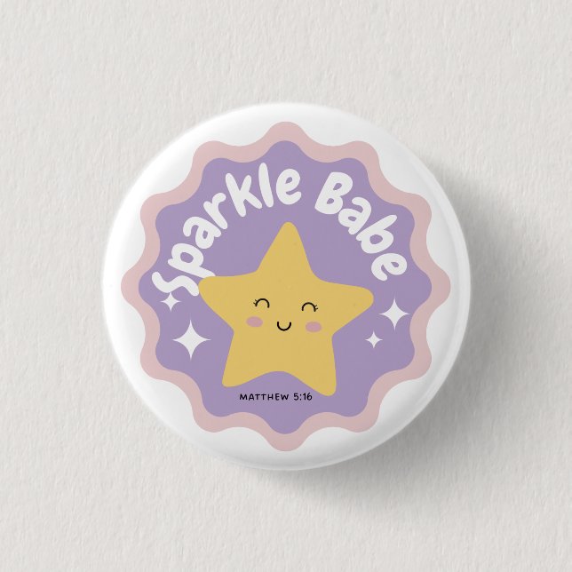 Badge Rond 2,50 Cm bébé étincelant (Devant)