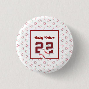 Badge Rond 2,50 Cm Bébé rouge et blanc