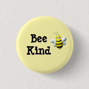 Badge Rond 2,50 Cm Bee Kind Bumblebee