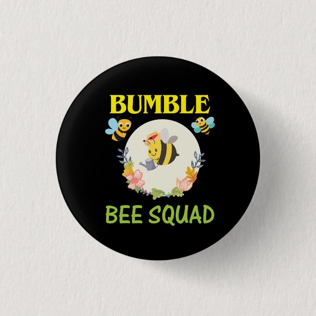 Badge Rond 2,50 Cm Beekeeper Art Bumble Bee Squad (Devant)