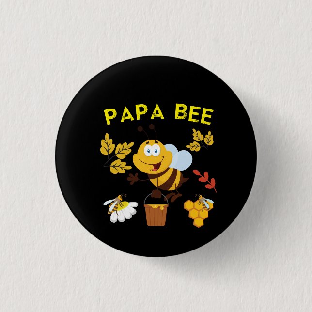 Badge Rond 2,50 Cm Beekeeper Art Papa Bee (Devant)