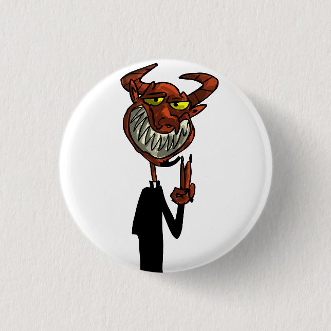 Badge Rond 2,50 Cm Beelzebub de révérend (Devant)