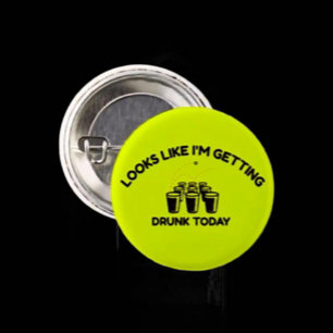 Badge Rond 2,50 Cm Beer Pong Life   Bouton "Se saouler aujourd'hui"