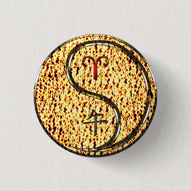 Badge Rond 2,50 Cm Bélier et Cheval du Feu (Devant)