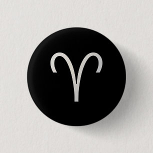 Badge Rond 2,50 Cm Bélier zodiaque 21 mars noir - 19 avril astrologi