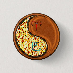 Badge Rond 2,50 Cm Béliers et serpent à bois