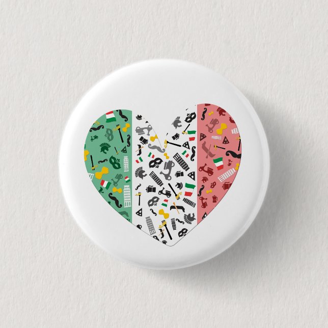 Badge Rond 2,50 Cm Bella Italie (Devant)